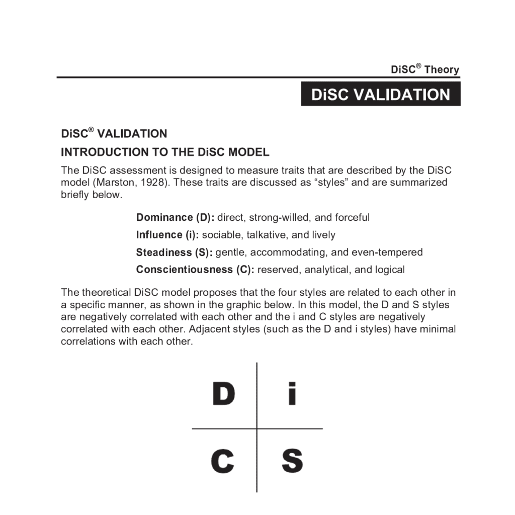 DiSC Classic Theory Validation